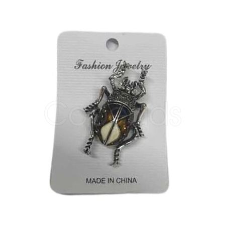 Beetle Rhinestone Enamel Pins PW-WG7A582-05-1