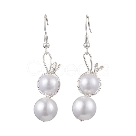 Easter Rabbit Acrylic Dangle Earrings for Women EJEW-JE06217-1