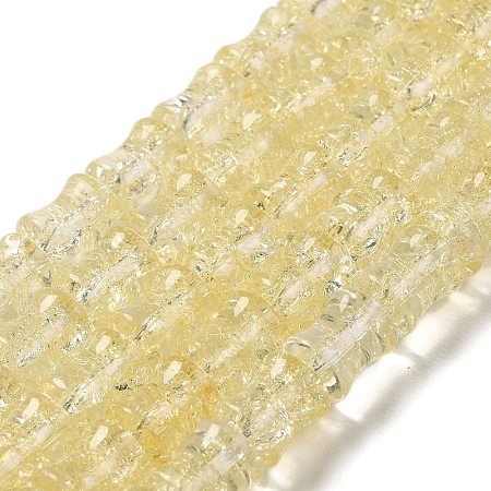 Transparent Crackle Glass Beads Strands GLAA-D025-01D-1