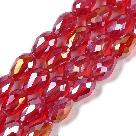 Transparent Electroplate Glass Beads Strands EGLA-N013-T8mm-B12-1