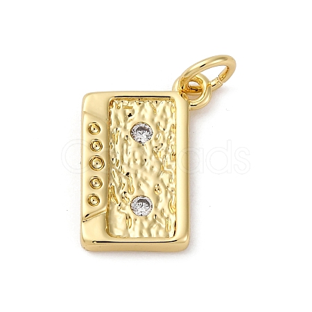 Brass Micro Pave Cubic Zirconia Pendants KK-P308-34G-1