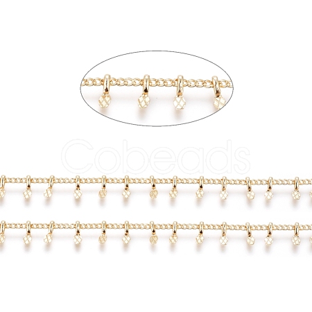 Brass Handmade Curb Chains X-CHC-G006-12G-1