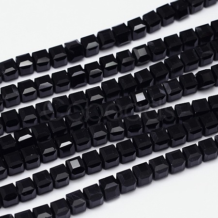 Faceted Cube Glass Bead Strands EGLA-E041-5mm-A04-1