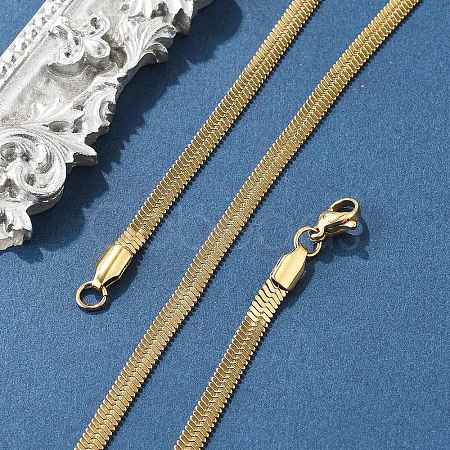 PVD Vacuum Plating 304 Stainless Steel Snake Chains Necklaces NJEW-O058-29G-1