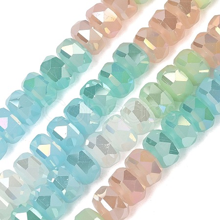 Electroplate Transparent Glass Beads Strands EGLA-K015-17-1