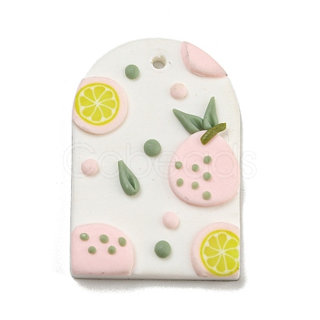 Geometrical Shape with Fruit Handmade Polymer Clay Pendants CLAY-E008-01C-1
