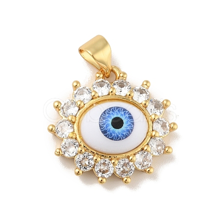 Brass Micro Pave Cubic Zirconia Pendants KK-B059-45G-B-1
