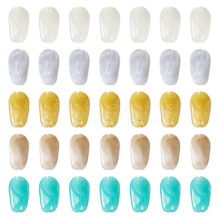100Pcs 5 Colors Opaque Acrylic Beads OACR-TA0004-98-1