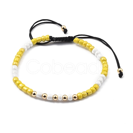 Adjustable Nylon Cord Braided Bead Bracelets BJEW-JB05480-01-1