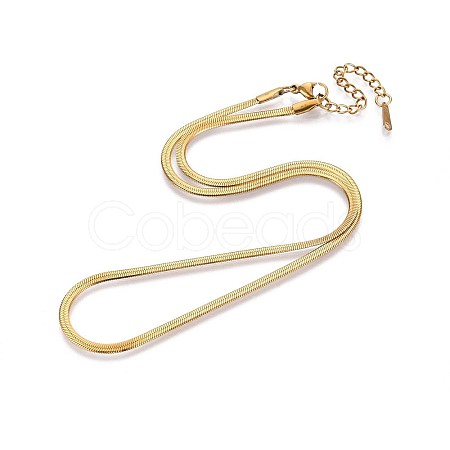 2.5MM 304 Stainless Steel Herringbone Chain Necklaces NJEW-N058-01A-G-1