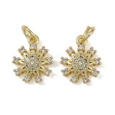 Brass Micro Pave Cubic Zirconia Pendants KK-I358-063G-B-1