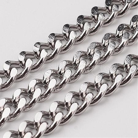 Tarnish Resistant 304 Stainless Steel Cuban Link Chains CHS-K001-19-5mm-1