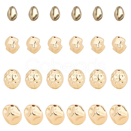 24Pcs 4 Style Brass Beads KK-PH0006-16-1