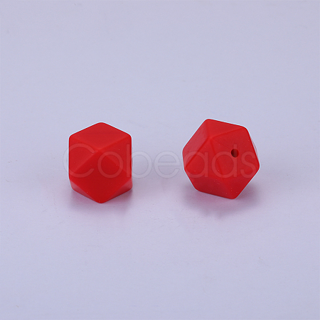 Hexagonal Silicone Focal Beads SI-JX0020A-25-1