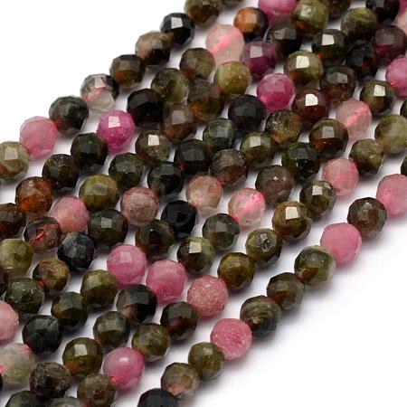 Natural Multicolor Tourmaline Beads Strands G-E411-23-4mm-1