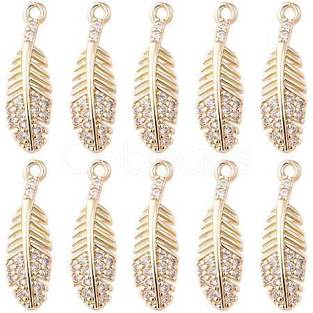20Pcs Brass Micro Pave Cubic Zirconia Pendants KK-BBC0025-98-1