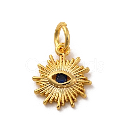 Brass Micro Pave Cubic Zirconia Charms KK-U033-04G-02-1