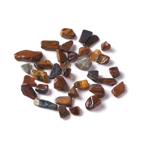 Natural Tiger Eye Chip Beads G-O103-19A-1