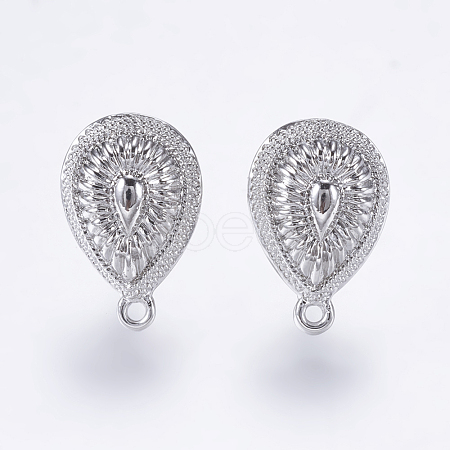 Alloy Stud Earring Findings PALLOY-F201-04P-1