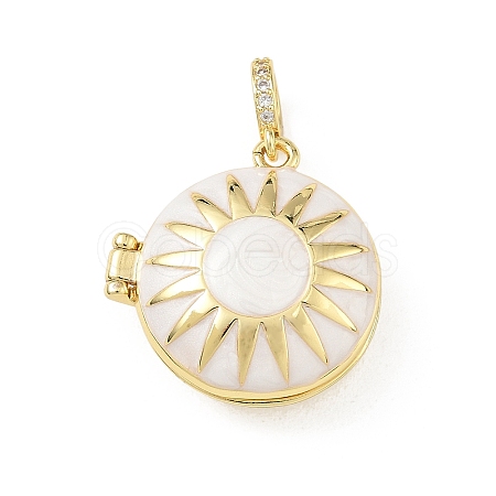 Brass Enamel Photo Locket Pendants KK-A303-19A-G-1