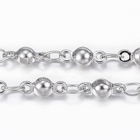 Tarnish Resistant 304 Stainless Steel Bar Link Chains CHS-H009-20P-1