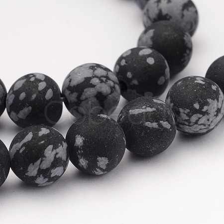 Natural Snowflake Obsidian Gemstone Beads G-J338-03-8mm-1