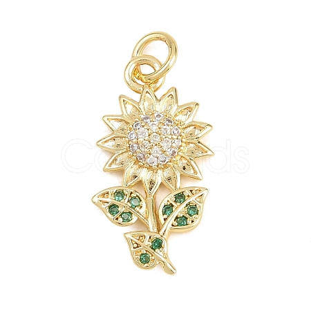 Valentine's Day Brass Micro Pave Cubic Zirconia Pendants KK-D258-07G-05-1