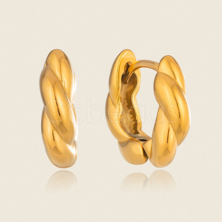 Twist 304 Stainless Steel Hoop Earrings for Women HD0403-1