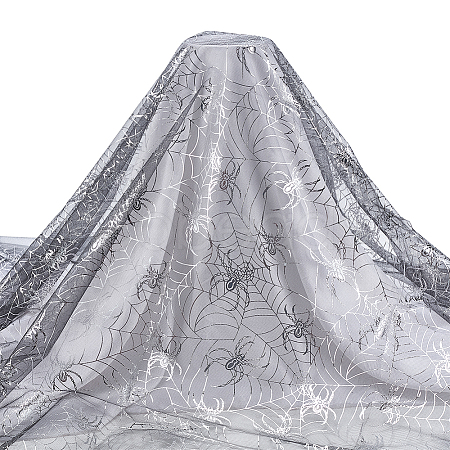 Halloween Spider & Spider Web Polyester Gauze Fabric AJEW-WH0314-677B-1