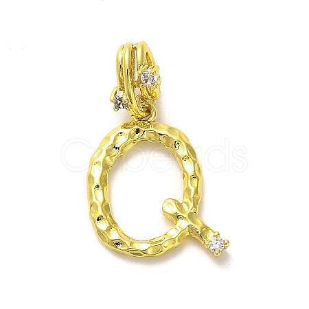 Rack Plating Brass Micro Pave Cubic Zirconia European Dangle Charms KK-L210-015G-Q-1
