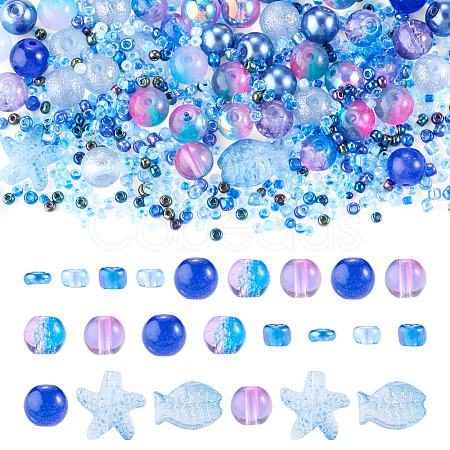 1Bag Mixed Styles Glass Beads GLAA-TADJ0001-10I-1