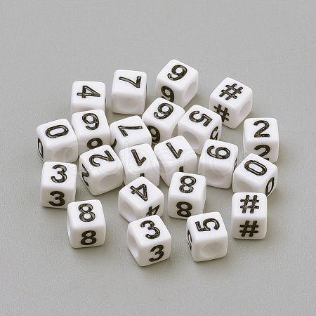 Opaque Acrylic European Beads SACR-S298-1