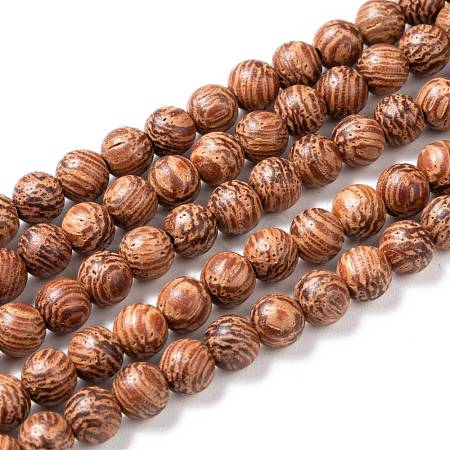 Wood Beads Strands X-WOOD-F008-03-B-1