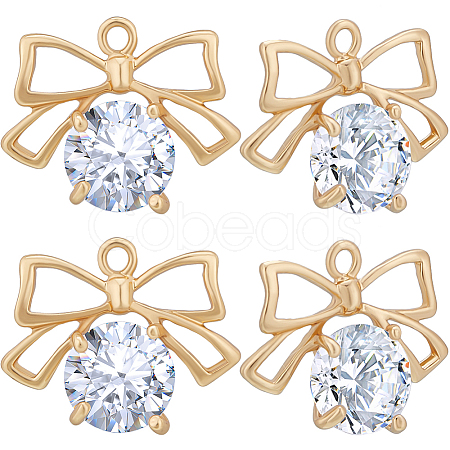 12pcs Clear Cubic Zirconia Charms KK-BBC0013-85-1
