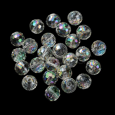 Half Rainbow Plated Glass Beads EGLA-P059-02A-HR03-1