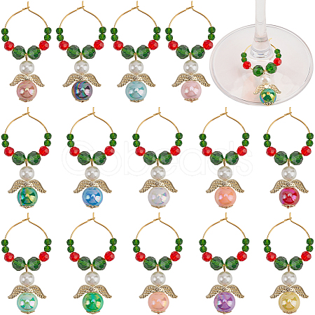 Angel Acrylic Wine Glass Charms AJEW-SC00021-1