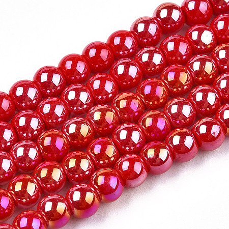 Electroplate Opaque Glass Beads Strands LS-GLAA-T032-P4mm-AB04-1