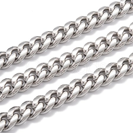 Tarnish Resistant 304 Stainless Steel Cuban Link Chain STAS-B019-02B-P-1