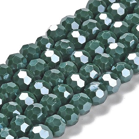 Electroplate Opaque Glass Beads Strands EGLA-A035-P8mm-A23-1