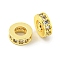 Brass Cubic Zirconia Spacer Beads, Long-Lasting Plated, Lead Free & Cadmium Free, Flat Round, Clear, 6x2mm, Hole: 3mm