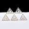 Epoxy Resin Pendants, with ABS Plastic Imitation Pearl and Brass Findings, Triangle, Light Gold, 30x34x8mm, Hole: 1.8mm