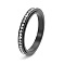 Rotatable Stainless Steel,  Rhinestone Finger Rings  for Women, Gunmetal, US Size 8(18.1mm)