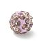 Rhinestone Pave Disco Ball Beads, Polymer Clay Rhinestone Beads, Round, Amethyst, 8mm, Hole: 1.8mm