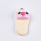 Handmade Polymer Clay Pendants, with Iron Findings, Slipper with Piggy Head, Platinum, Cornsilk, 42~43x19~20x11~14mm, Hole: 1.5mm