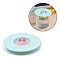 Silicone Cup Lids, Flat Round with Lovely Cat Flexible Cup Covers for Mug, Teapot, Pale Turquoise, 100x26mm, Fit for 50mm Caliber Cups