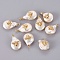 Natural Cultured Freshwater Pearl Pendants, with Brass Cubic Zirconia Cabochons, Long-Lasting Plated, Nuggets with Bees, Real 18K Gold Plated, 11.5~18x15.5~23x5~8mm, Hole: 1.4mm