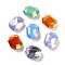 K9 GLass Rhinestone Cabochons, Faceted, Pointed Back & Back Plated, Rectangle, Mixed Color, 10x8x4mm