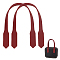 PU Imitation Leather Sew on Bag Straps, DIY Purse Making Supplies, Dark Red, 46x1.55~2.55x0.4cm, Hole: 1.2mm