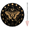 AHADEMAKER Divination Sets, including 1Pc PVC Plastic Pendulum Board, 1Pc 304 Stainless Steel Cable Chain Necklaces, 1Pc Natural Rose Quartz Stone Pendants, Butterfly Pattern, Board: 200x4mm