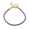 Polyester Cord Braided Bracelet Makings, with Stainless Steel Claw Lobster Clasps, Brass Findings, Long-Lasting Plated, Medium Purple, 7-3/8 inch(18.8cm)